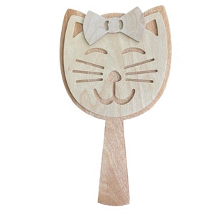 Kitty Hand Mirror, Downloadable ZIP includes Project Sheet, SVGs, VCarve Desktop 9.5 Files for CNC Router