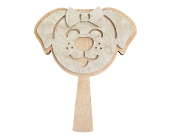 Puppy Hand Mirror, Downloadable ZIP includes Project Sheet, SVGs, VCarve Desktop 9.5 Files for CNC Router