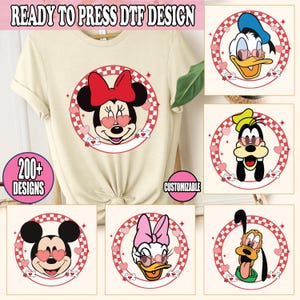 Disney Valentine&#39;s Day DTF, Matching Valentines DTF Transfers, Mickey & Minnie Friends Ready to Press, Disney DTF Prints, Valentines Gift