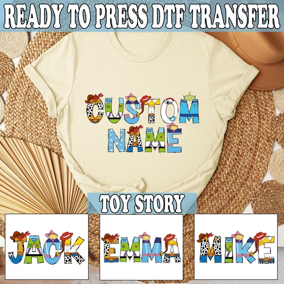 Toy Story Custom Name DTF Transfer, Custom Name DTF, Disney Characters Alphabet, Ready To Press, Toy Story Birthday Dtf, Disney Trip Dtf
