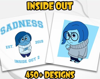 Disney Inside Out 2 Sadness DTF Transfer, Disney Inside Out Characters DTF, Disney Feelings Matching DTF, Mental Health Dtf, Emotions Dtf