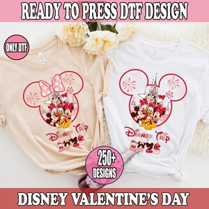 Mickey and Minnie DTF Transfer, Disney Ready To Press, Mickey Minnie Valentine Heat Transfer, Disneyland Couple Family Trip 2025 DTF