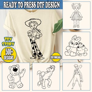 Disney Toy Story Characters DTF Transfer, Buzz Woody Jessie Slinky Aliens Rex DTF, Disney Toy Story Ready To Press, Disney Characters DTF