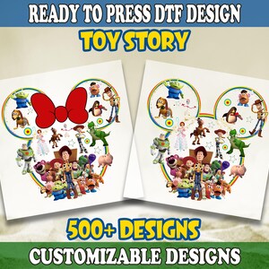 Toy Story DTF Transfer, Buzz Slinky Rex and Jessie Woody DTF, Mickey Head Dtf, Disney Trip Ready To Press,  Matching Disney Heat Transfer