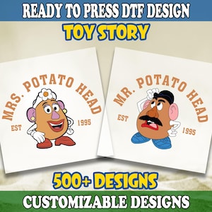 Toy Story Mr Potato and Mrs Potato Head Est 1995 DTF Transfer, Disney World Toy Story DTF, Toy Story Heat Transfers, Woody Buzz Jessie Dtf