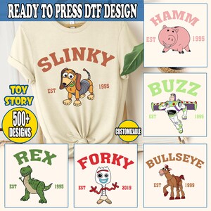 Disney Toy Story Character DTF Transfer, Disney Toy Story Land DTF, Woody Buzz Ready To Press, Disney Toy Story Family Heat Transfer