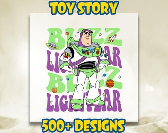 Toy Story Buzz Lightyear DTF Transfer, Disney Buzz Lightyear DTF, Disney Ready To Press, Disney Toy Story Family Heat Press, Disneyland DTF