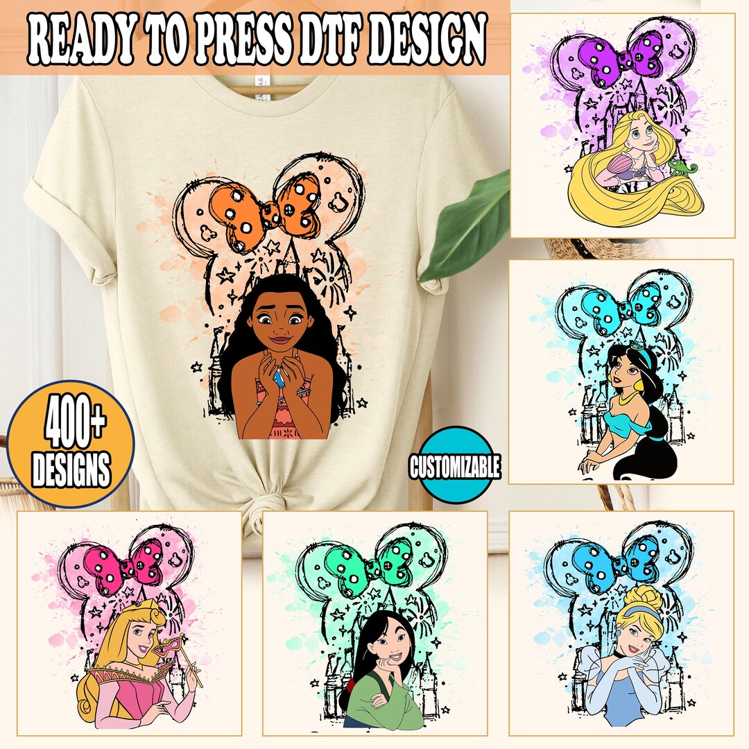 Disney Princesses DTF Transfers, Princess Squad Ready to Press, Disney ...