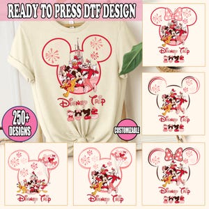 Disney Trip 2025 DTF Transfer, Disney Ready To Press, Disney Castle Heat Transfer,Valentine&#39;s Day DTF, Family Matching Dtf,Disney Couple Dtf