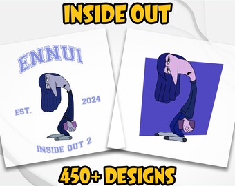Ennui Inside Out Ready To Press, Inside Out 2 Character Ennui Dtf, Inside Out DTF Print, Inside Out 2 Heat Press, Disney Trip DTF