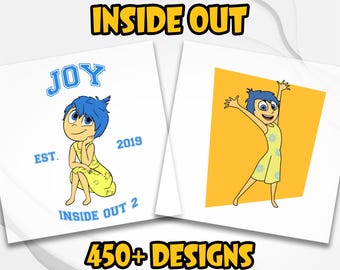 Inside Out Joy DTF, Inside Out 2 Ready To Press, Inside out Transfer, Inside Out Characters, all the Feelings DTF transfer, Heat transfer