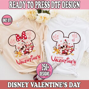 Mickey and Minnie Valentine&#39;s Day DTF, Disney Valentine Ready To Press, Magic Kingdom Heat Transfer, WDW Disneyland Couple Family Trip DTF