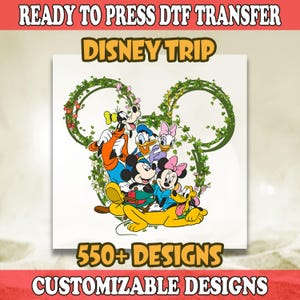 Mickey and Friends DTF Transfer, Disney Ready To Press, Mickey Head DTF, Family Vacation Heat Transfer, Disney Trip DTF, Disney Prints