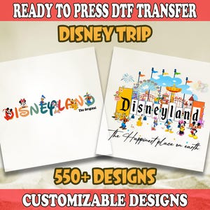 Happiest Place On Earth DTF Transfer, Disneyland DTF, Disney Trip Ready To Press, Mickey Mouse Heat Transfer, Full Color, Disney DTF Prints