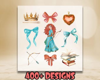 Disney Princess Merida Coquette Bow DTF Transfer, Disney Princess Heat Transfer, Coquette Bow Ready To Press, Disney Girls Trip DTF