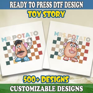 Mr & Mrs Potato Head DTF Transfer, Disney Ready To Press, Toy Story Heat Transfer, Magic Kingdom DTF, Disneyland Matching Dtf, WDW Trip Dtf