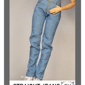 Rechte jeans pdf-patroon voor Barbie Gemaakt om te bewegen