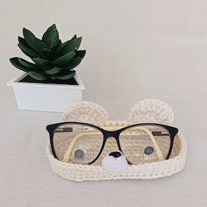 Bear Glasses Holder Crochet Pattern: Amigurumi Eyeglasses Tray (Digital PDF)