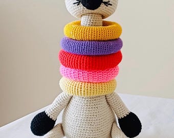 Crochet Cat Amigurumi Stacking Rings Toy: DIY Pattern (PDF Download)