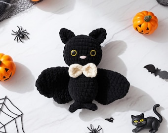 Motif chauve-souris amigurumi d'Halloween, joli motif au crochet de chauve-souris, motif PDF en peluche chauve-souris