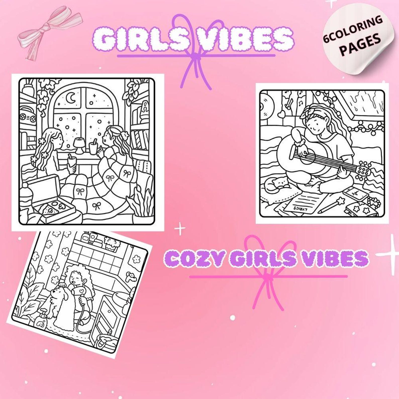 Cozy Girly Coloring Pages | Girls Vibes | Girls Moments ,homebody Girls ...