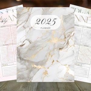 2025 Digital Marble Weekly Planner (printable) Instant download
