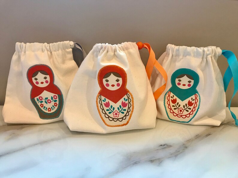 CLEARANCE 3 Russian Dolls Gift Bags Drawstring Bags Etsy