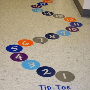 Sensory Path Floor Decal Stickers Caterpillar Numbers School Activity