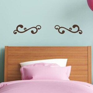 Swirls Wall Decal Stickers Home Curly Wall Decor Art Decorative Curls Set/2 11x4-Inch Each