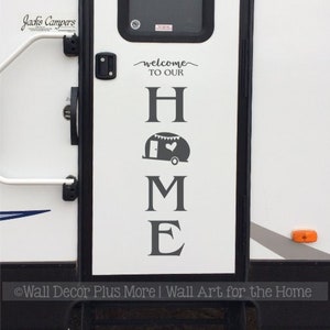 Wall Decals Decor Sticker RV Camper Decal Welcome to our Home Vertical Camp Sign