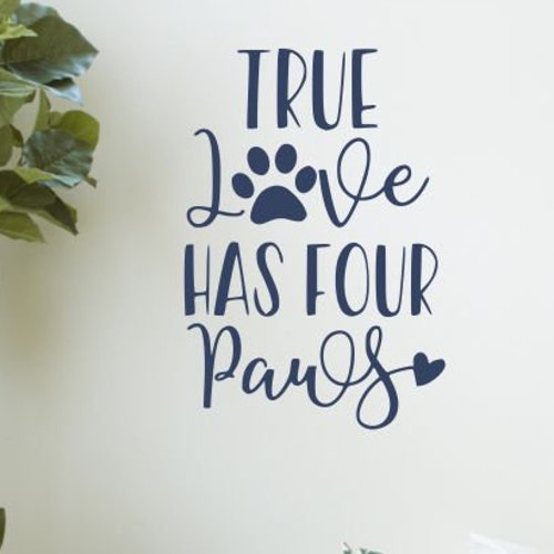 Love Dog Paw Decal Vinyl Wall Lettering Sticker Home Decor Etsy