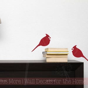 Cardinal Set of 2 Bird Christmas Home Decor Wall Decals Vinyl Art Holiday Decor