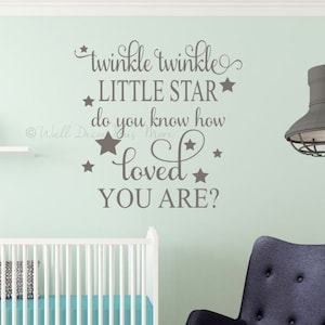 Twinkle Twinkle Do You Know How Loved You Are Nursery Baby Wall Decals Quote Vinyl Art Sticker Word Lettering