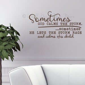 Wall Decals God Calms Storm Vinyl Decals Religious Wall Sticker Quotes Decor Wall Words Lettering Art