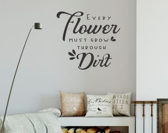 Wall Decals Inspirational Vinyl Wall Quotes Every Flower Must Grow Wall Art Decor Sticker Lettering Wall Words