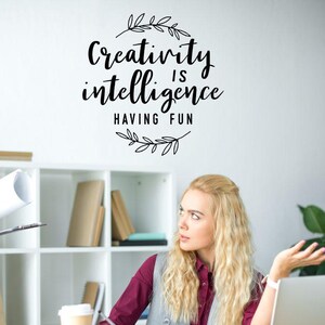 Craft Room Wall Art Decal Creativity Intelligence Fun Decor Quote Sticker