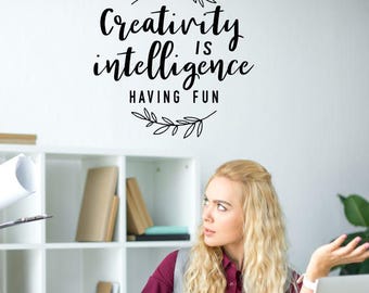 Craft Room Wall Art Decal Creativity Intelligence Fun Decor Quote Sticker