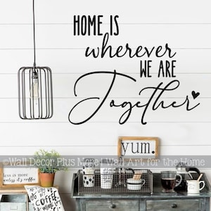 Wall Decals Camper Decor Art Home is Wherever We are Together Vinyl Sticker Saying RV Camping Quote