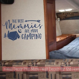 Camper RV Wall Decal Best Memories are Made Camping Tent Art Sticker Vinyl Lettering Family Quote RV Accessory Decor Fun Summer Saying