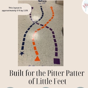 Sensory Pathway Follow the Path Shapes Glossy Vinyl Floor Hallway Decal Stickers for School Daycare Playroom Art Decor Increase Balance