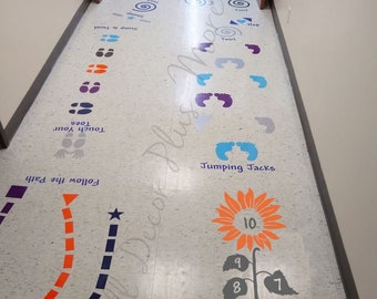 Sensory Path Package Floor Decal Stickers School Hallway Pathway Art covers 33 ft 11 Activities for Movement