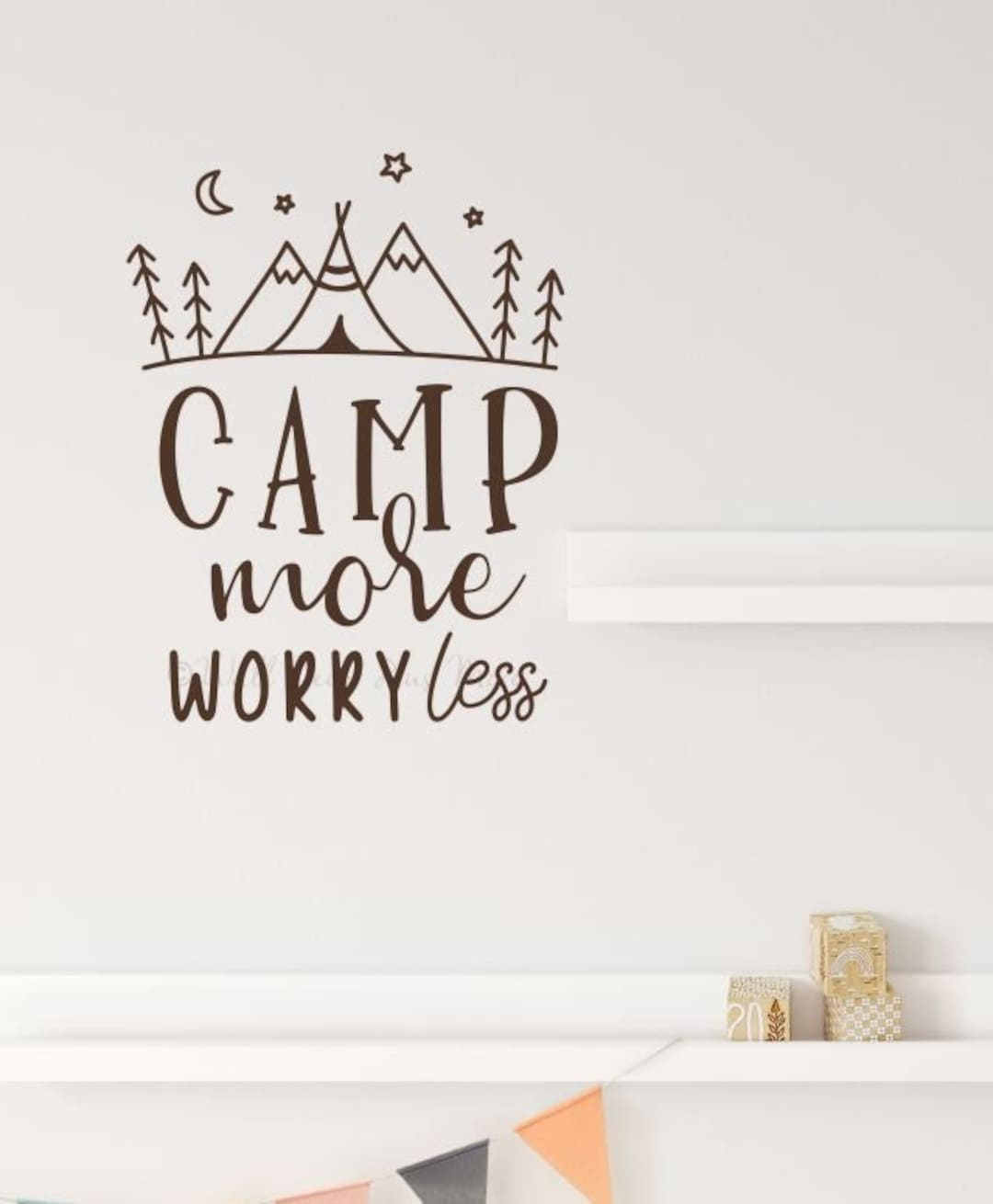 Camper Decor Camp More Worry Less Wall Decal Quote RV Interior Art - Etsy