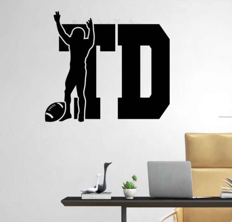 TD Football Wall Decal Sticker Touchdown Sports Quote Vinyl Lettering ...