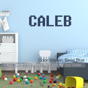 Building Blocks Personalized Name Custom Kids Bedroom Wall Decals Stickers Room Art Decor Lettering