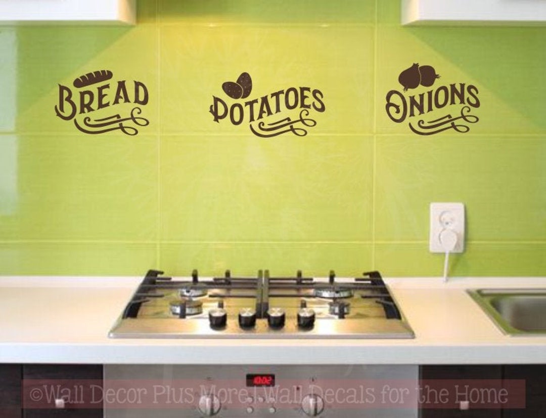 Bread Potatoes Onions Vinyl Lettering Stickers Kitchen Storage Labels