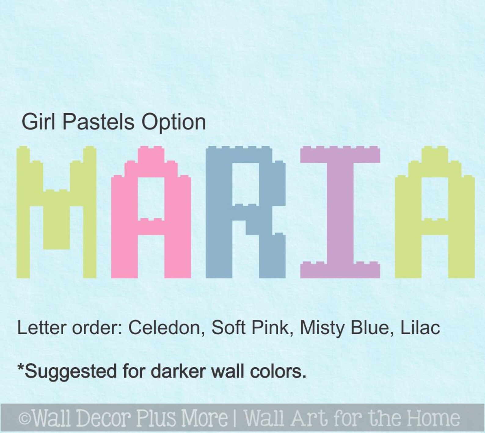 Building Blocks Personalized Name Wall Decals Stickers Custom Kids ...