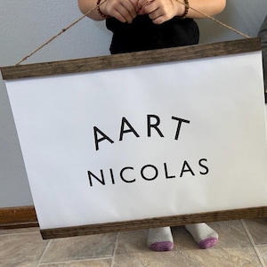 Leinwand Namensschild Benutzerdefinierte Wandkunst Hängende Banner mit Holz Personalisierte Kinderzimmer Dekor Baby Geschenkidee