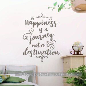 Wall Decals Inspirational Wall Words Lettering Art Happiness Is A Journey Vinyl Decals Motivational Quotes