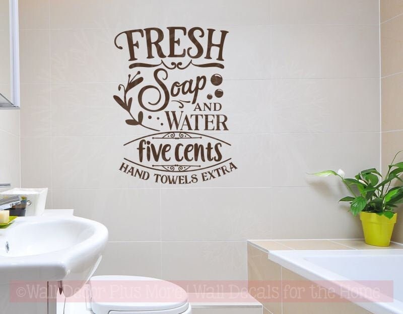 Bathroom Wall Art Decal Vinyl Lettering Sticker Quote Saying Fresh Soap ...