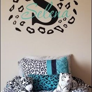 Leopard Animal Print Wall Sticker Circle Rings Vinyl Decal Home Decor 31pc Peel and Stick Self Adhesive Wall Art image 7